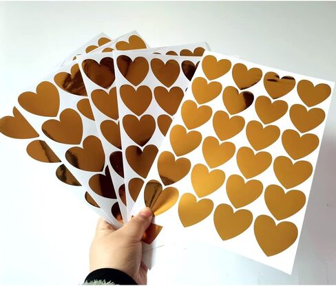 FAZHBARY 120 PCS 2" Gold Heart Wall Decals Heart Stickers for Wall Vinyl Stickers for Girls Boys Baby Bedroom Nursery Decoration in Saudi Arabia