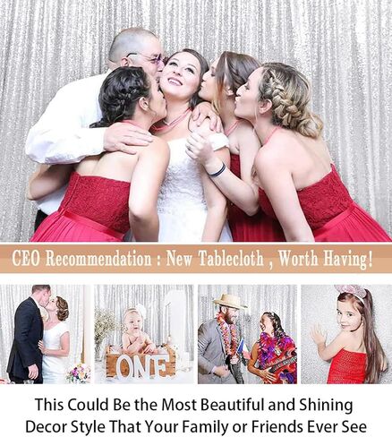 ShiDianYi Sequin Backdrop 10x10FT Silver Sequin Wedding Backdrop Photo Booth Sequin Backdrop Curtains for Parties Fabric Backdrop Glitter Background for Pictures Shimmer Curtains Event Decor in Kuwait