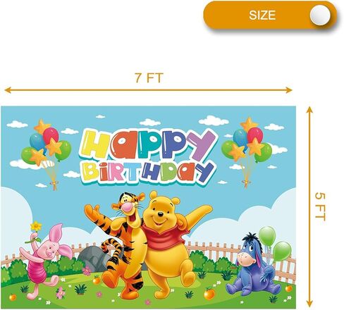 خلفية صورة من الفينيل للتصوير الفوتوغرافي ويني بوه بمقاس 7 × 5 أقدام من بوه بير لتزيين حفلات أعياد الميلاد in Kuwait