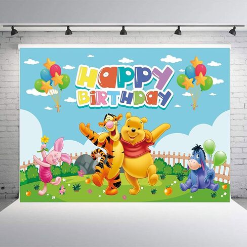 خلفية صورة من الفينيل للتصوير الفوتوغرافي ويني بوه بمقاس 7 × 5 أقدام من بوه بير لتزيين حفلات أعياد الميلاد in Kuwait