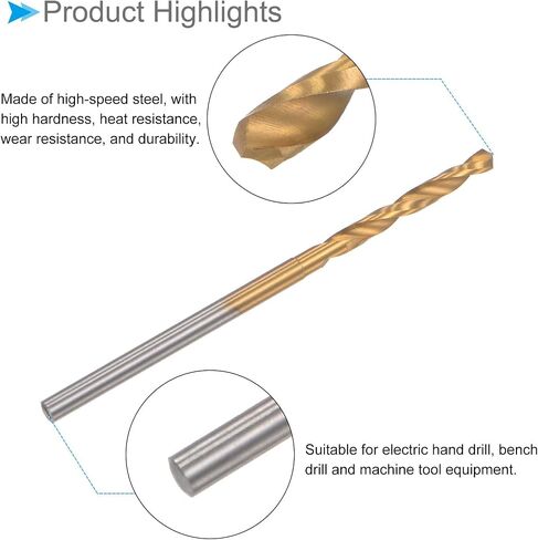 CoCud Mini Drill Bit, 2.2mm Drill Diameter 2.35mm Shank Diameter, Titanium Coated Micro Engraving Drill Bit - (Applications: for Plastic and Woodwork), 2-Pieces in Saudi Arabia