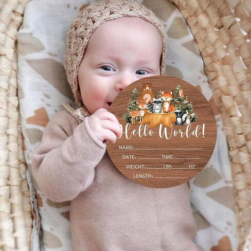 بطانية وودلاند بيبي مايلستون مع علامة الميلاد، مخطط نمو طفل الغابة، بطانية شهرية، شاهدني تنمو حيوانات الغابة، حضانة الأطفال للأمهات الجدد (50 بوصة × 40 بوصة) in Kuwait