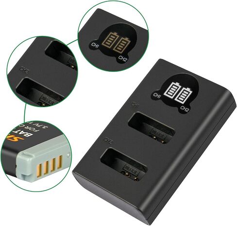 Shentec 2 حزمة بطاريات NB-13L 1800 مللي أمبير في الساعة وشاحن USB ثلاثي الفتحات LED متوافق مع كاميرا Canon NB-13L وCanon PowerShot G5X G7X G9X، G7 X Mark II، G9 X Mark II، SX720 HS، SX730 HS، SX620 HS in Saudi Arabia