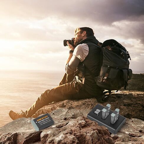 Shentec 2 حزمة بطاريات NB-13L 1800 مللي أمبير في الساعة وشاحن USB ثلاثي الفتحات LED متوافق مع كاميرا Canon NB-13L وCanon PowerShot G5X G7X G9X، G7 X Mark II، G9 X Mark II، SX720 HS، SX730 HS، SX620 HS in Saudi Arabia