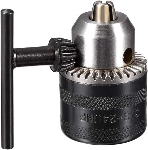 uxcell Drill Chucks, 1.5-10mm Capacity 3/8-24 UNF Threaded with Chuck Key for Electric Impact Corded Cordless Drill in Saudi Arabia
