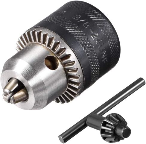 uxcell Drill Chucks, 1.5-10mm Capacity 3/8-24 UNF Threaded with Chuck Key for Electric Impact Corded Cordless Drill in Saudi Arabia