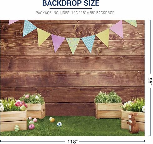 Allenjoy 10x8ft خلفيات نسيج الربيع عيد الفصح للفتيات التصوير الفوتوغرافي خالية من التجاعيد سعيد الأرنب أرنب العشب الأخضر البني جدار خشبي استحمام الطفل الأطفال حديثي الولادة صورة خلفية استوديو التصوير in Saudi Arabia