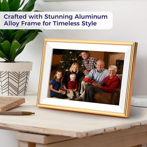 FRAMEO Digital Picture Frame - ELIME 10.1 Inch WiFi Digital Photo Frame with 16GB Storage, 1280x800 IPS Touch Screen, Auto-Rotate, Wall Mountable - Virtual Photo Frame - Aluminum Frame Housing in Saudi Arabia
