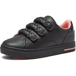 Lands' End Boys' and Girls' Sneakers, No Tie Casual Tennis Shoes for Boys and Girls Size Little and Big Kids 11 to 7, Blue or White with Hook and Loop Straps