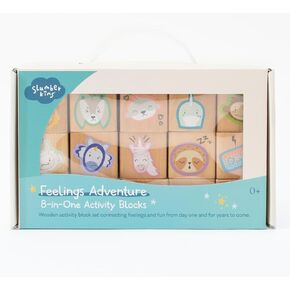 Slumberkins Feelings Adventure Activity Blocks - Early Emotional Learning Game for Families - Includes 15 Activity Blocks, Activity Guidebook, Travel Box & Storage Bag
