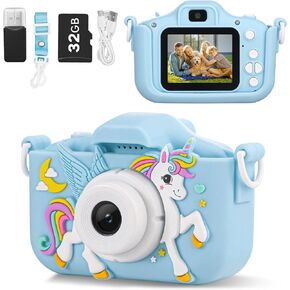 KANAD Kids Camera for 4-12 Year Old Girls, Toys for Kids, Christmas Birthday Gifts for Toddler, 48MP 1080P HD Digital Video Selfie Camera with Soft Silicone Cover, 32GB SD Card, Pink