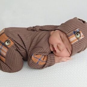 Newborn Photography Props Boys Girls Outfits Infant Photoshoot Romper Suits with Hat Baby Photo Shoot Props Outfits
