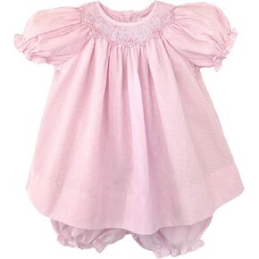 Baby Girls' Bishop Zig-Zag Smocked Dress, Newborn, Pink