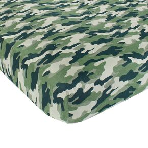 Hudson Baby Unisex Baby Cotton Fitted Crib Sheet, Camo, One Size