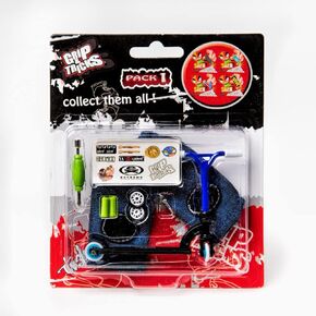 Grip and Tricks - Finger Scooter with Mini Scooters Tools and Mini Fingerboards Accessories - Pack 1 Navy Blue Finger Toy for 6+ Years Old Kid