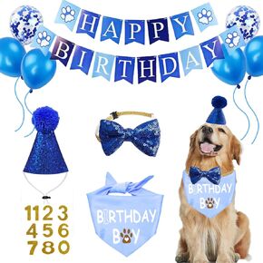 Dog Birthday Party Supplies,Dog Birthday Hat Dog Birthday Bandana Dog Birthday Girl Dog Birthday Banner Dog Birthday Balloons Dog Birthday Gift(light Pink，Large)