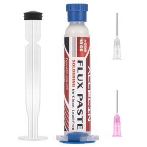 No Clean Soldering Flux 558 10CC 10mL Lead-Free Less-Smoke Rosin Solder Fluxs Paste Syringe for Electronics 10 milliliters with Needle Dispensing Tool (Pack of 5Pcs)