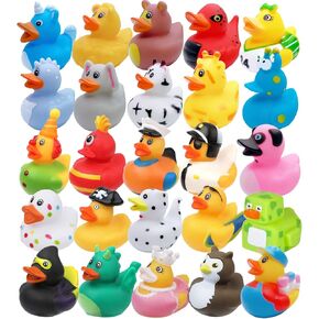 50 Pack Rubber Duck Pack Bath Toy Assortment Bulk Floater Duck for Kids Birthday Gifts Baby Showers Classroom Prizes Party Favors Rubber Duckies for Jeep Summer Beach Pool Toys Easter (50 Pack)