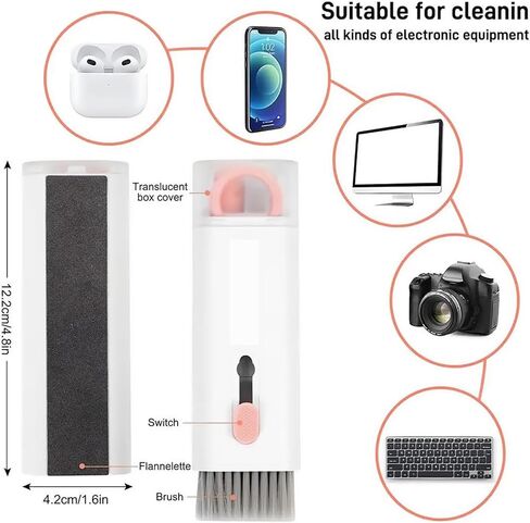 أداة تنظيف لوحة المفاتيح Acuvar 7 في 1 لأجهزة Airpod iPhone MacBook وشاشة الكمبيوتر المحمول وفرشاة لوحة مفاتيح الكمبيوتر وApple Airpods والهواتف المحمولة وسماعات الأذن وأجهزة الكمبيوتر الشخصية وأجهزة iPad ومنظفات الشاشة الإلكترونية in Kuwait