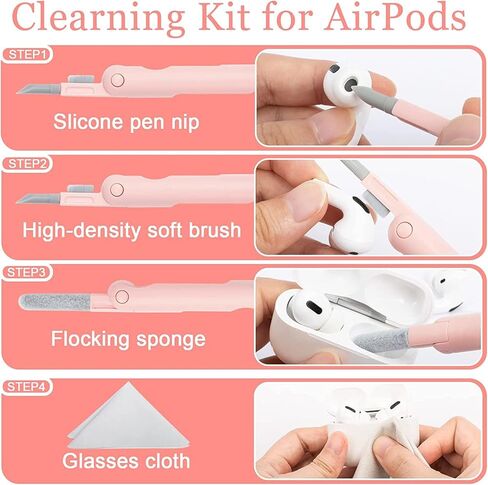 Acuvar Keyboard Cleaner Kit Cleaning Tool 7 in 1 for Airpod iPhone MacBook Laptop Monitor Computer Keyboard Brush, Apple Airpods Cell Phone Earbud PC iPad and Electronic Screen Cleaners in Saudi Arabia