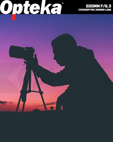 Opteka 500mm f/6.3 (with 2X- 1000mm) Telephoto Mirror Lens for Canon EF-Mount EOS 90D, 80D, 77D, 70D, 60D, 50D, 7D, 6D, 5D, 5DS, 1DS, T8, T8i, T7i, T7s, T7, T6s, T6i, T6, T5, SL3 and SL2 DSLR Cameras in Kuwait