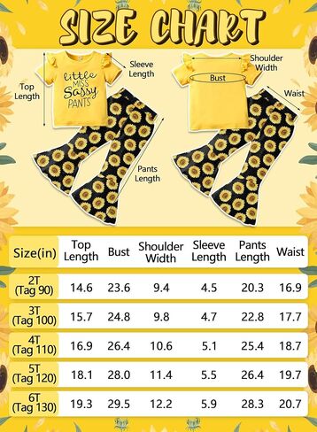 Toddler Baby Girls Bell Bottoms Outfit - Cute Summer Clothes Letter Print Ruffle T-Shirt Top Floral Flared Pant Set in Saudi Arabia