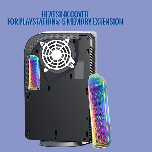 Metal Cooling Dust Cover for PlayStation 5 M.2 SSD Expansion Slot, with Heatsink Cover Breathable Multiple Ventilation Holes (Colorful) in Kuwait