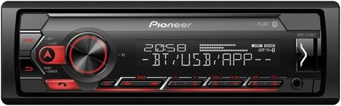 جهاز استقبال Pioneer MVH-S320BT 1-DIN مع بلوتوث، وإضاءة حمراء، وUSB، وSpotify، وتطبيق Pioneer Smart Sync ومتوافق مع أجهزة Android. in Kuwait