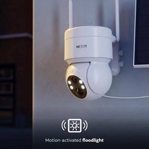 كاميرا شمسية ذكية تعمل بتقنية Wi-Fi من Nexxt Solutions - كاميرا PTZ خارجية، كشف الحركة، رؤية ليلية، نظام أتمتة منزلي آمن لاسلكي، متوافق مع Alexa &Google Home | كامارا دي سيجوريداد in Saudi Arabia
