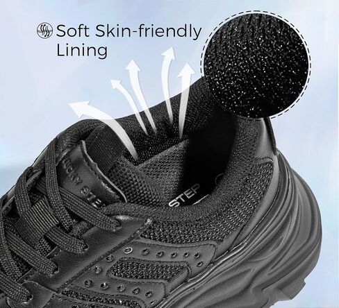 LUCKY STEP Women's Rhinestone Chunky Sneakers Breathable Lace-Up Platform Walking Sneakers Fashion Casual Dad Shoes in Saudi Arabia