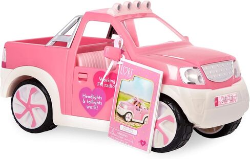 Lori Dolls – Ride & Shine Pickup Truck– Pick-Up Truck for Mini Dolls – Pink Car for 6-inch Dolls – Trailer Hitch & Openable Doors – Toy Vehicle for Kids – 3 Years + LO37113C1Z in Kuwait
