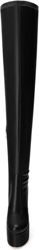 SKYSTERRY Women's Thigh High Boots Over The Knee Platform High Chunky Round Toe Heels Boots Side Zipper Sexy Comfortable Long Boots in Saudi Arabia