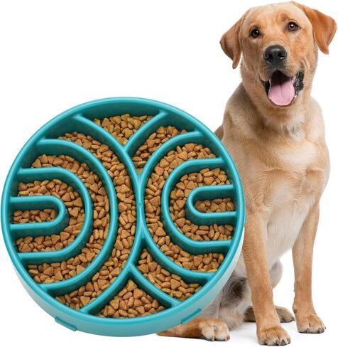 WHIPPY Slow Feeder Dog Bowls Anti-Choking Maze Dog Food Bowl Anti-Slip Interactive Dog Puzzle Feeder Dog Bowl Pet Bowl for Large Medium Dogs,Grey in Kuwait