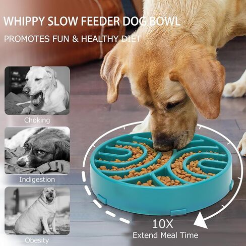 WHIPPY Slow Feeder Dog Bowls Anti-Choking Maze Dog Food Bowl Anti-Slip Interactive Dog Puzzle Feeder Dog Bowl Pet Bowl for Large Medium Dogs,Grey in Kuwait