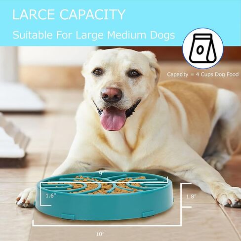 WHIPPY Slow Feeder Dog Bowls Anti-Choking Maze Dog Food Bowl Anti-Slip Interactive Dog Puzzle Feeder Dog Bowl Pet Bowl for Large Medium Dogs,Grey in Kuwait