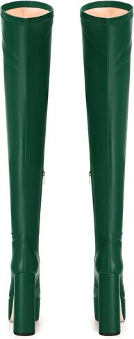SKYSTERRY المرأة الفخذ أحذية عالية فوق الركبة منصة عالية مكتنزة جولة تو الكعوب الأحذية الجانب سستة مثير مريحة أحذية طويلة in Kuwait