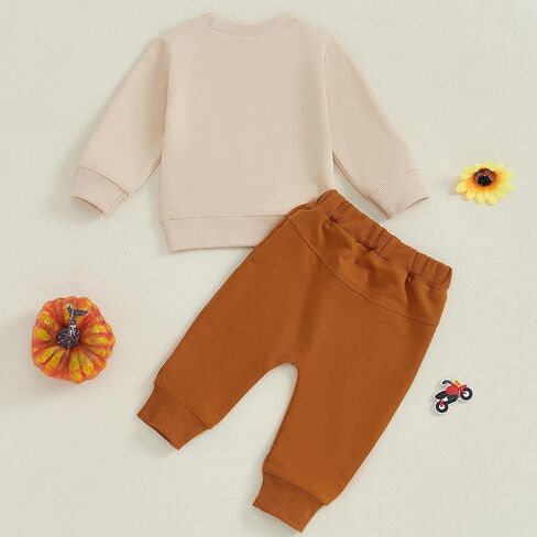 Toddler Boy Halloween Outfit Pumpkin Letter Print Long Sleeve Sweatshirt Sweatpants Newborn Fall Winter Clothes in Saudi Arabia