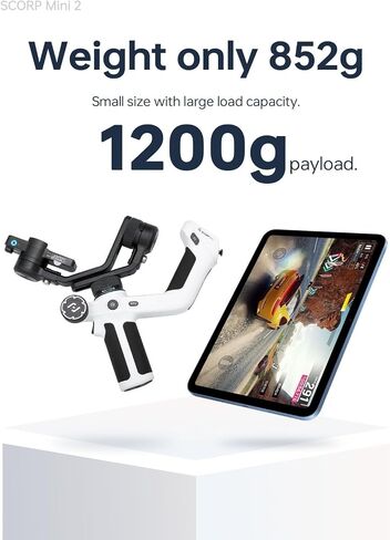 FeiyuTech Official SCORP Mini 2 Kit Gimbal,3-Axis Camera Stabilizer with AI Tracker Fill Light,1,3IN Touch Sreen, for Mirrorless Camera,Smartphone,Action Camera,with Carrying Case,Extension Rod,White in Saudi Arabia
