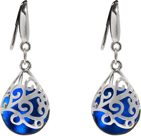 Bottled Up Designs Handmade Recycled Vintage Amber Bleach Jug Glass and Sterling Silver Filigree Teardrop Earrings in Saudi Arabia