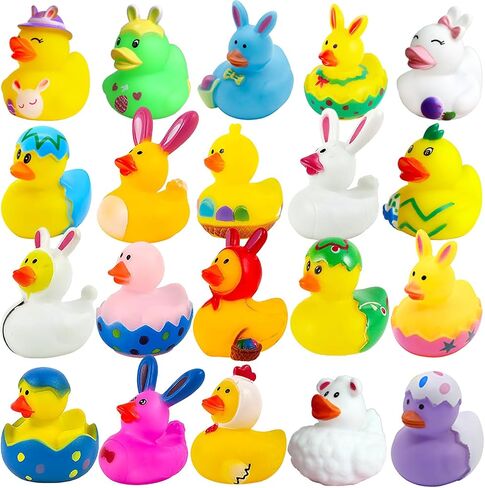 50 Pack Rubber Duck Pack Bath Toy Assortment Bulk Floater Duck for Kids Birthday Gifts Baby Showers Classroom Prizes Party Favors Rubber Duckies for Jeep Summer Beach Pool Toys Easter (50 Pack) in Saudi Arabia