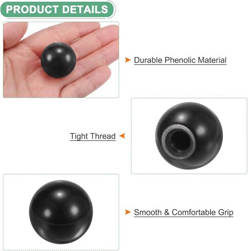 5 عبوات من المقابض الكروية الملولبة، خيط أنثى M8 بقطر 30 مم. مقبض كروي حراري للمخرطة/الآلة/جزازات العشب، مقبض رافعة فينولية مستديرة [أحمر] in Kuwait