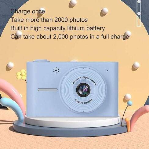 Digital Camera, 40MP 1080P Kids Camera with 8X Zoom, Dual Lens, HD IPS Display, Anti Shake, Colorful Photo Frame, Selfie Camera for Children Gift (White) in Saudi Arabia