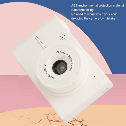 Digital Camera, 40MP 1080P Kids Camera with 8X Zoom, Dual Lens, HD IPS Display, Anti Shake, Colorful Photo Frame, Selfie Camera for Children Gift (White) in Saudi Arabia