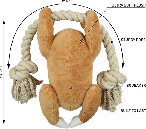 Native Pup Dog Toy with Rope and Squeaker, Avocado, Cow, Sloth, Shark, Candy Corn, Santa, Turkey (Avocado) in Saudi Arabia