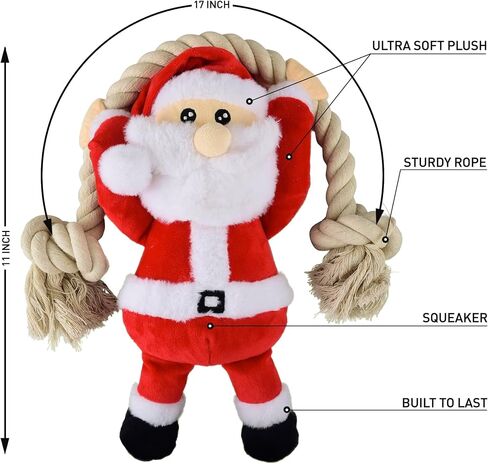 Native Pup Dog Toy with Rope and Squeaker, Avocado, Cow, Sloth, Shark, Candy Corn, Santa, Turkey (Avocado) in Saudi Arabia