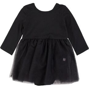 RuffleButts Baby/Toddler Long Sleeve Tulle Skirted Romper