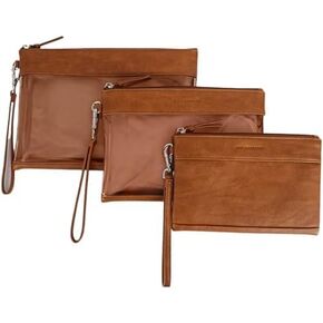 Citi Collective Organizer Pouches, set of 3-Stylish, Fashionable Diaper bag organizer pouches-Elegant Vegan Leather Pouches for the Busy Parent-zipper for Gadgets, Cosmetics, Travel accessary