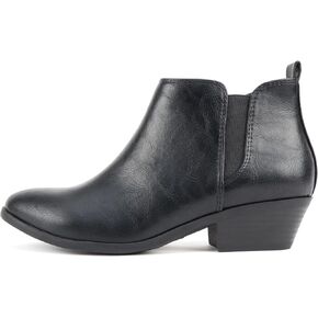 Soda “CHARMER" ~ Women Pointed Toe Elastic Gore Low Heel Ankle Bootie with Zipper Closure