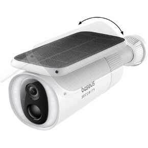 Baseus Solar Security Camera Outdoor, S1 Wireless Solocam, Forever Power with Sunlight-Tracking System, 2K Clarity, 145° Wide View, Built-in 8GB Local Storage and Color Night Vision, No Monthly Fee