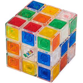 Rubik’s Crystal, New Transparent 3x3 Cube Classic Color-Matching Problem-Solving Brain Teaser Puzzle Game Toy, for Kids and Adults Aged 8 and Up